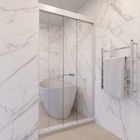 Kit Box Frontal de Correr Vidro Incolor 8mm 110x200cm Branco Speed Temper