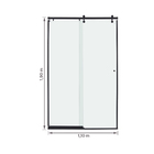 Kit Box Frontal de Correr Vidro Incolor 8mm 190x110cm Elegance Preto Speed Temper