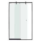 Kit Box Frontal de Correr Vidro Incolor 8mm 190x110cm Elegance Preto Speed Temper