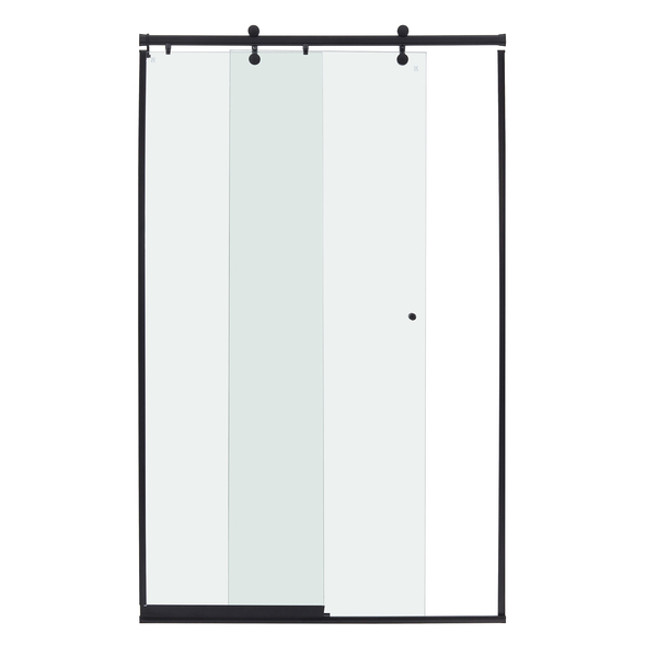 Kit Box Frontal de Correr Vidro Incolor 8mm 190x110cm Elegance Preto Speed Temper