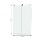 Kit Box Frontal de Correr Vidro Incolor 8mm 190x130cm Elegance Prata Speed Temper