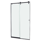 Kit Box Frontal de Correr Vidro Incolor 8mm 190x130cm Elegance Preto Speed Temper