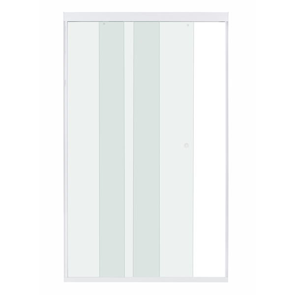 Kit Box Frontal de Correr Vidro Incolor 8mm 120x200cm Branco Speed Temper