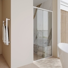 Kit Box Frontal de Correr Vidro Incolor 8mm 100x190cm Branco Brilhante Basic Speed Temper