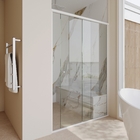 Kit Box Frontal de Correr Vidro Incolor 8mm 130x190cm Branco Basic Speed Temper