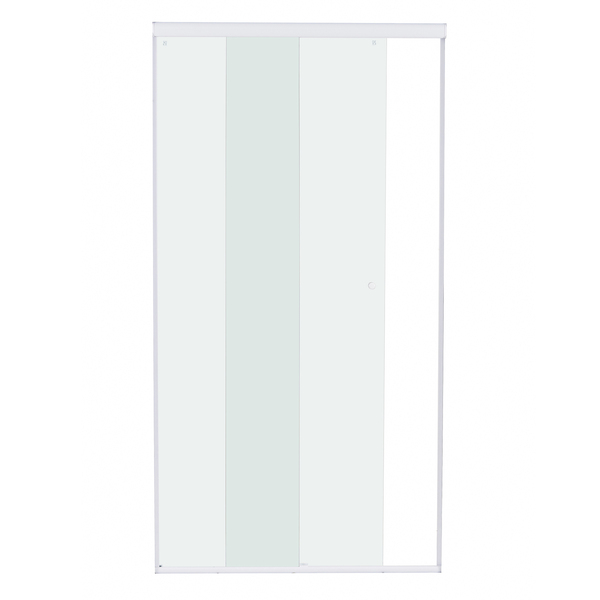 Kit Box Frontal de Correr Vidro Incolor 8mm 190x150cm Branco Brilhante Speed Temper