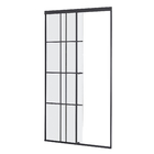 Kit Box Frontal de Vidro Temperado Incolor com Ferragem Preta 1,20x1,90m
