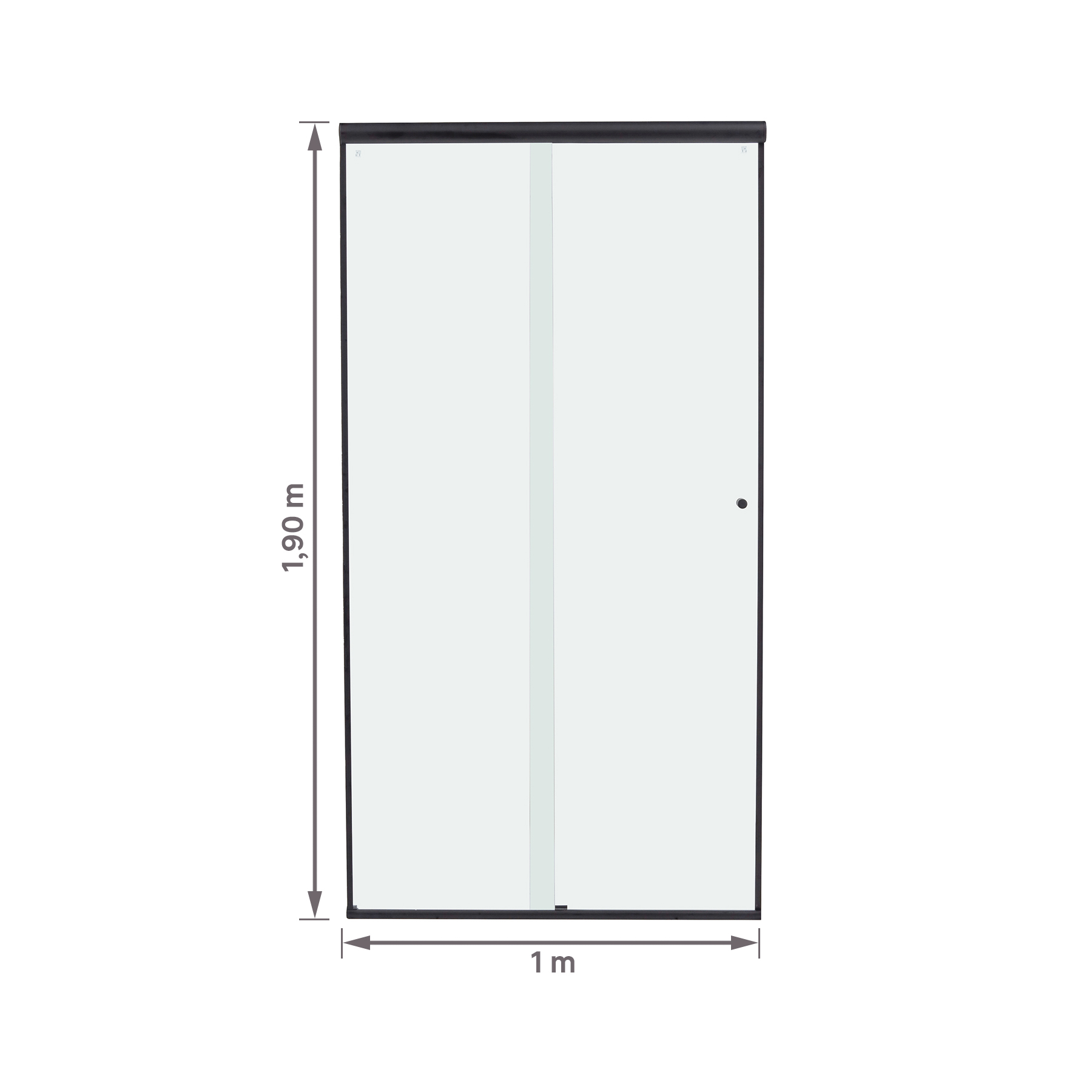 Box para Banheiro 100x190cm Vidro Incolor Frontal de Correr 2
