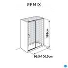 Kit Box Frontal Vidro Incolor 6mm 195x100cm Remix Preto Sensea