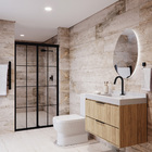 Kit Box Frontal de Vidro Temperado Incolor com Ferragem Preta 1,00x1,90m