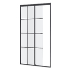 Kit Box Frontal de Vidro Temperado Incolor com Ferragem Preta 1,00x1,90m