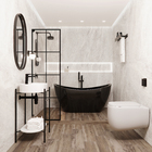 Kit Box para Ducha Fixo Vidro Temperado Incolor e Ferragem Preta 1,90mx60cm Speed Temper