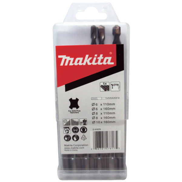 Kit Brocas Para Martelete Sds-plus Makita D-61678