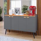 Kit Buffet Balcão 4 Portas Multiuso Retrô Cozinha E Aparador