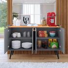 Kit Buffet Balcão 4 Portas Multiuso Retrô Cozinha E Aparador