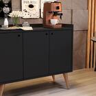 Kit Buffet Dallas Preto E Wood Preto