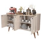 Kit Buffet Dallas Preto E Wood Preto