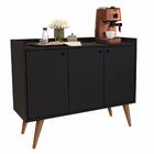 Kit Buffet Dallas Preto E Wood Preto