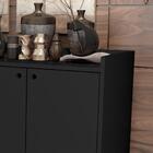 Kit Buffet Dallas Preto E Wood Preto