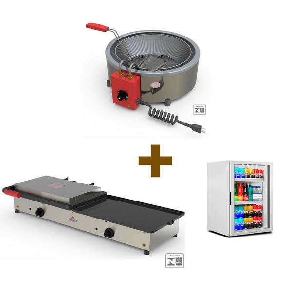 Kit Burger Elétrico - Prensa E Chapa Pr950e + Fritadeira Pr70