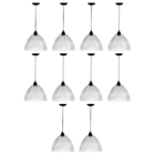 Kit C/11 Lustre Pendente Industrial Galpão Prismatico Preto