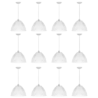 Kit C/12 Lustre Pendente Industrial Galpão Prismatico Branco