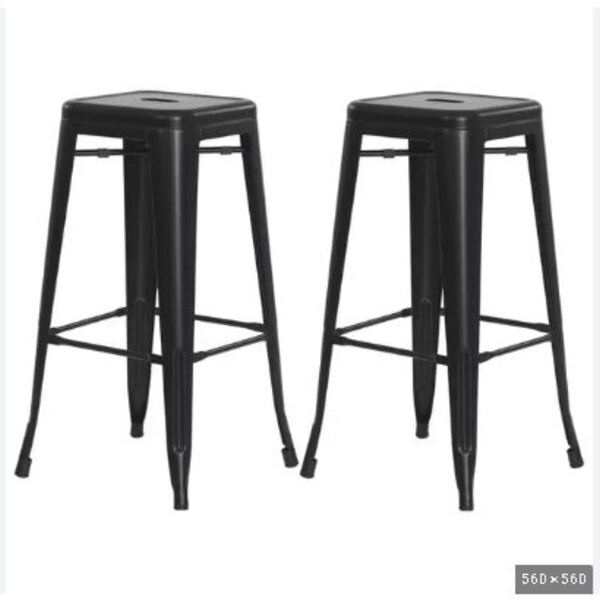 Kit C/2 Banqueta Tolix Iron Design Industrial 76 Cm Aço Cozin