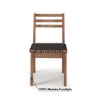Kit C/2 Cadeiras Doha Trançadas Em Madeira Eucalipto-jatobá