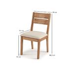 Kit C/2 Cadeiras Fortaleza Estofadas Em Madeira Eucalipto-ja