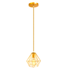 Kit C/2 Lustre Luminária Pendente Diamante Retro Dourado