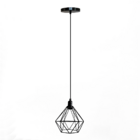 Kit C/2 Lustre Luminária Pendente Diamante Retro Preto