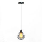 Kit C/2 Lustre Luminária Pendente Diamante Retro Preto