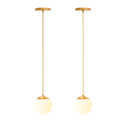 Kit C/2 Lustre Pendente Globo Bola Vidro Led Jabuticaba Stutt