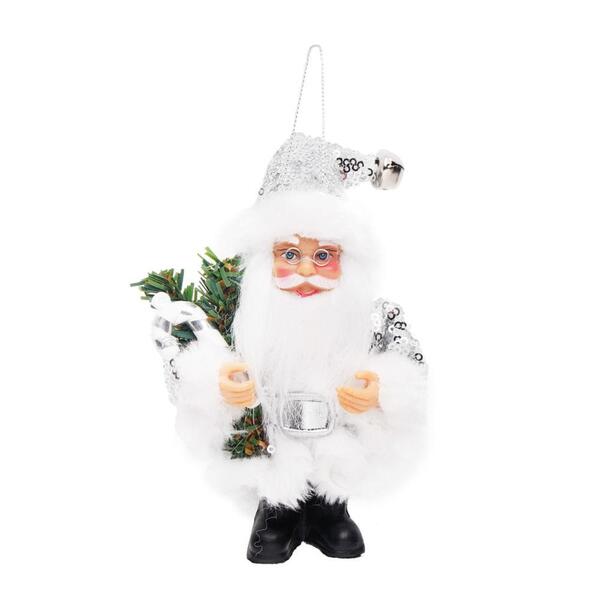 Kit C/3 Enfeites Papais Noeis Prata C/ Paetê 12x8cm 1209032