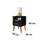 Kit C/3 Mesa De Cabeceira Pérola Preto – Romar Móveis