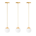 Kit C/3 Pendente Globo Stuttgart - Dourado Fosco Bf Fl