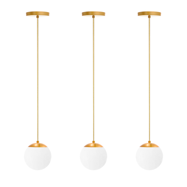 Kit C/3 Pendente Globo Stuttgart - Dourado Fosco Bf Fl