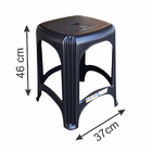 Kit C/4 Banquetas Plásticas Banquinho Preto