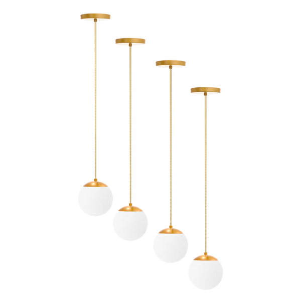 Kit C/4 Pendente Globo Stuttgart - Dourado Fosco Bf Fl