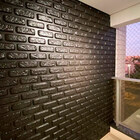 Kit C/50 Placas Revestimento De Pvc Tijolo Preto Efeito Gesso