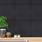 Kit C/5 Placas Decorativas Pvc Boiserie Efeito Gesso Preto Al