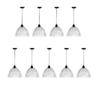 Kit C/9 Lustre Pendente Industrial Galpão Prismatico Preto