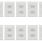 Kit C/ 10 Tomada Dupla 20a 2p+t Liz Branca Tramontina Branco