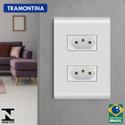 Kit C/ 10 Tomada Dupla 20a 2p+t Liz Branca Tramontina Branco