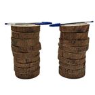 Kit C/ 18 Bolacha Pequ. Mad Rústica De 9,5 X 9 A 8,5 X 8,5cm