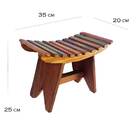 Kit C/ 2 Banco Banqueta Banquinho Madeira Colorido Artesanal