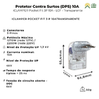 Kit C/ 2 Filtro De Linha Com Protetor Contra Surtos (dps) 10a