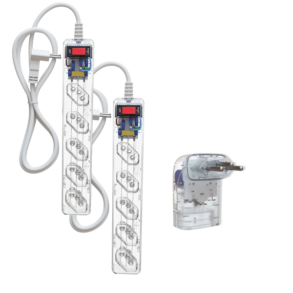 Kit C/ 2 Filtro De Linha Com Protetor Contra Surtos (dps) 10a