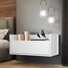 Kit C/ 2 Mesas De Cabeceira 60 Cm Suspensa Multimóveis Branca