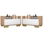 Kit C/ 2 Mesas De Cabeceira 80 Cm C/ Pés Quadrados Multimóvei